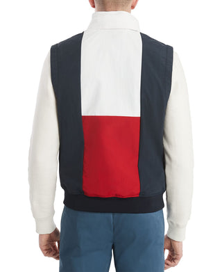 Tommy Hilfiger Men's Colorblock Yacht Outerwear Vest Red Multi Size S