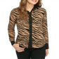 Anne Klein Women's Button up Zebra Print Shirt Brown Size 10
