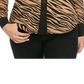 Anne Klein Women's Button up Zebra Print Shirt Brown Size 10