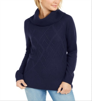 Tommy Hilfiger Women's Cable Knit Sweater Blue Size X-Large