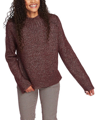1.STATE Women's Marled Turtleneck Sweater Purple Size X-Large