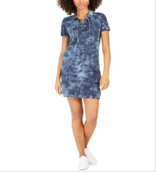 Tommy Hilfiger Women's Cotton Tie Dyed Polo Dress Blue Size XS