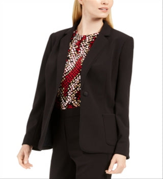 Calvin Klein Women's Piped Trim Tuxedo Blazer Black Size 0