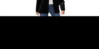 Calvin Klein Women's Velvet Suit Separate Open Front Blazer Black Size 12 P
