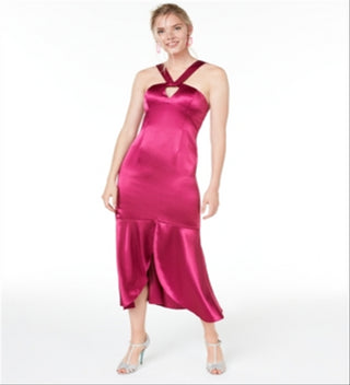Aidan Aidan Mattox Womens Zippered Sleeveless Keyhole Party Hi-Lo Dress Pink Size 12