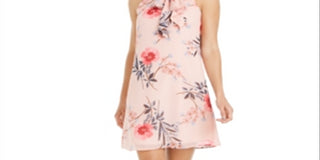 Vince Camuto Women's Floral Print Bow Shift Dress Pink Size 12