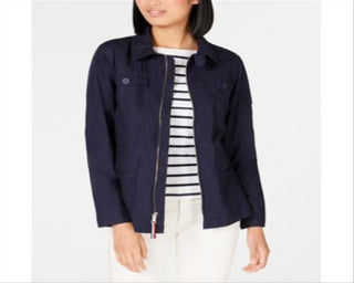 Tommy Hilfiger Women's Midnight Utility Jacket Blue Size Small