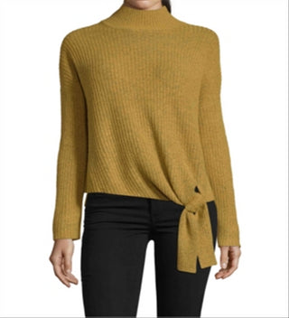 John Paul Richard Women's Side Tie Mock Neck Sweater Yellow Size Petite M