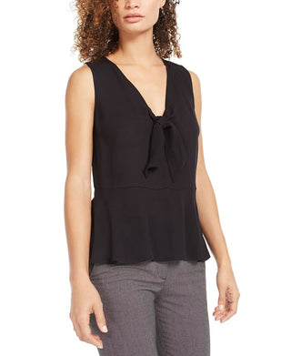 Maison Jules Women's Sleeveless Peplum Top Black Size XX-Large