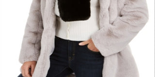 Apparis Women's Faux Fur Two Tone Winter Scarf Black Size Regular