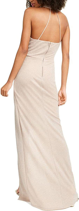 City Studios Women's Halter Maxi Evening Dress Pink Size 0