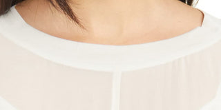 Eileen Fisher Women's Silk Crew Neck Tunic Top White Size X-Small