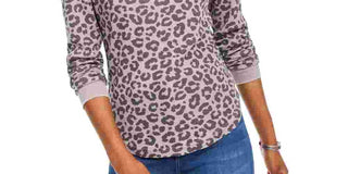 Ultra Flirt Juniors' Printed Thermal T-Shirt Purple Size Medium