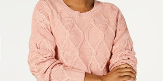 Ultra Flirt Juniors' Cable-Knit Sweater Purple Size Medium
