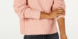 Ultra Flirt Juniors' Cable-Knit Sweater Purple Size Medium