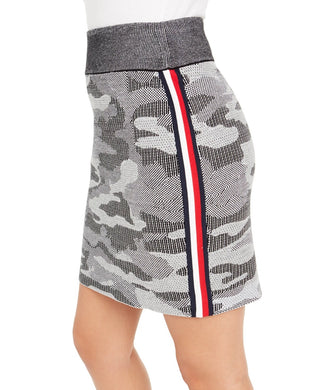 Tommy Hilfiger Women's Camo Mini Skirt White Size Medium