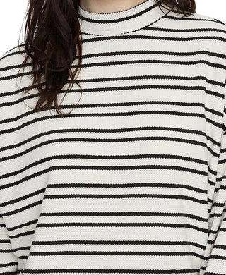 Sanctuary Women's Striped Long Sleeve Turtle Neck Top White Size X-Large
