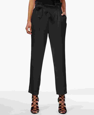 Rachel Roy Women's Paper Bag Casual Trousers Black Size 10