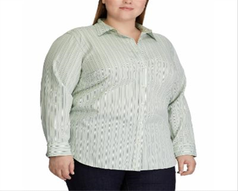 LAUREN Ralph Lauren Plus Size Cotton-Blend Shirt