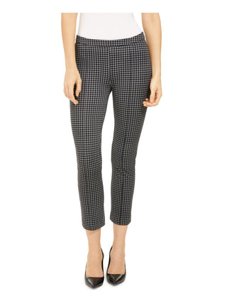 Michael Kors Women's Check Cropped Wear to Work Pants Black Size X-Small