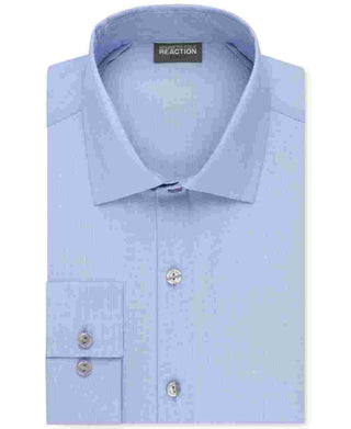 Kenneth Cole Reaction Men's Point Collar Work Dress Shirt Blue Size 36-37
