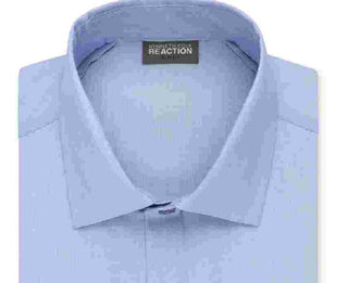 Kenneth Cole Reaction Men's Point Collar Work Dress Shirt Blue Size 36-37