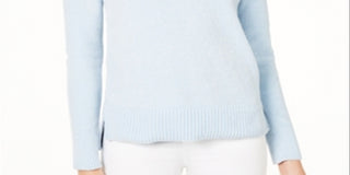 Maison Jules Women's Long Sleeve V Neck Sweater Blue Size Small
