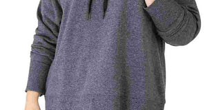 Calvin Klein Women's Black Long Sleeve Hooded Hoodie Top Blue Size 2X