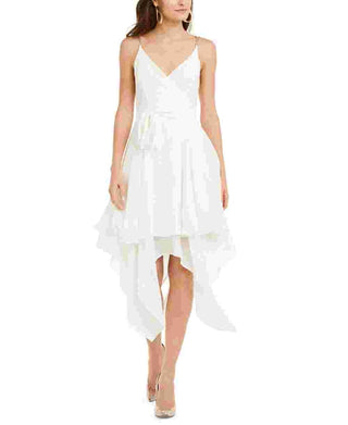 Thalia Sodi Women's Chain Strap Layered Hem Dress White Size X-Large