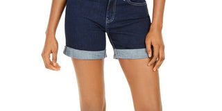 Tommy Hilfiger Women's Cuffed Denim Shorts Bright Blue Size 2