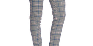 CeCe Women's Windsor Check Straight Leg Pants Gray Size 4
