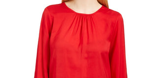 Calvin Klein Women's Woven Top Medium Red Size X-Small