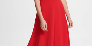 DKNY Women's Sleeveless Jewel Neck Knee Length Fit Flare Wear To Work Dress Red Size 4