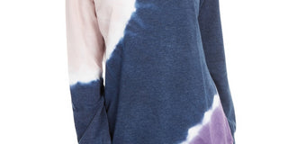 Ultra Flirt Junior's Tie Dye Tunic Sweatshirt Blue Size Small