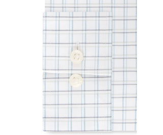 Michael Kors Men's Check Regular Fit Button Down Shirt White Size 17x32-33-XL