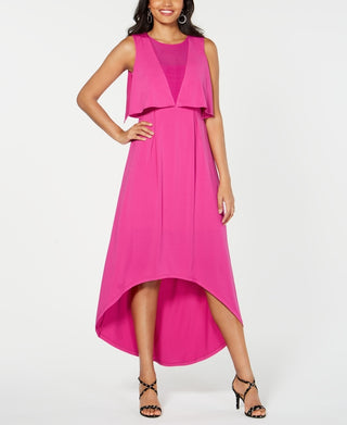 Thalia Sodi Women's Popover Cape Maxi Dress Pink Size Large