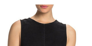 Free People Women's Sleeveless Jewel Neck Short Shift Dress Black Size 0