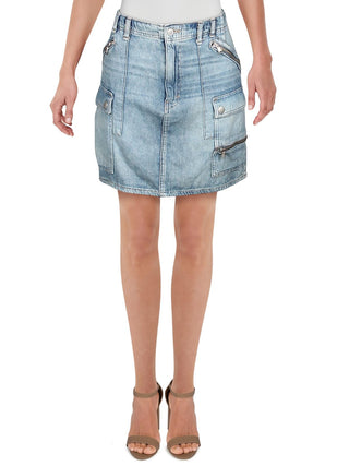 Free People Women's Avenue Denim Mini Skirt Blue Size X-Small