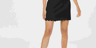 Maison Jules Women's Scalloped Sheath Dress Black Size 0