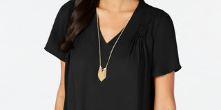 Thalia Sodi Women's Pintuck-Pleated Top Black Size Small