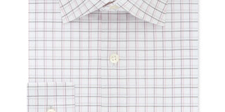 Michael Kors Men's Plaid Collared Classic Fit Stretch Dress Shirt White Size 15X32X33