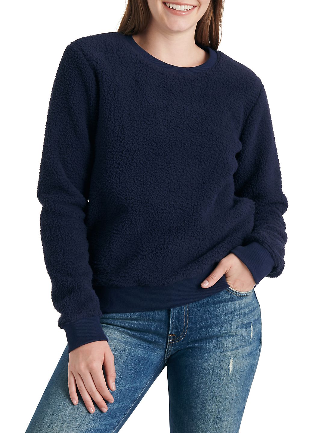 Lucky Brand Women's Fleece Sweatshirt Blue Size X-Large – Steals