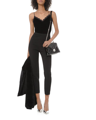 Michael Kors Women's Scalloped Velvet Bodice Jumpsuit Black Size 4