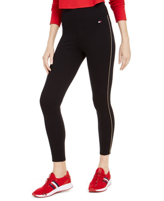 Tommy Hilfiger Women's Sport Piped Leggings Black Size X-Small