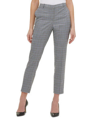 Tommy Hilfiger Women's Plaid Slim Fit Dress Pants Blue Size 4