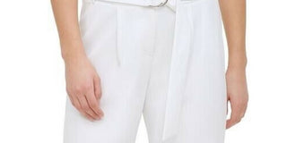 Calvin Klein Women's D Ring Belt Pants White Size 10
