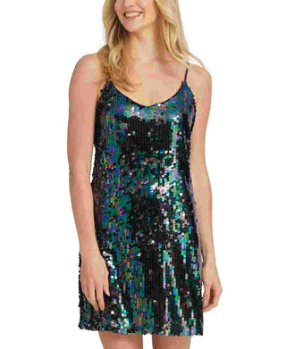 DKNY Women's Sequinned Dress Green Size X-Large
