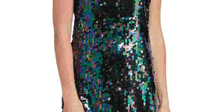 DKNY Women's Sequinned Dress Green Size X-Large