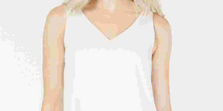 Leyden Women's Sleeveless V Neck Top White Size Large