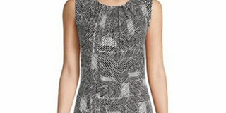 Calvin Klein Women's Sleeveless Printed Blouse Grey Size Large